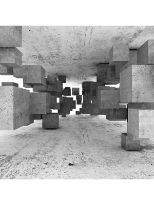 20-DD118742 Concrete Tetris Fototapeta flis 350×255 cm