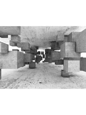 20-DD118742 Concrete Tetris Fototapeta flis 350×255 cm