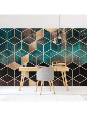 F-1154 Turquoise gold geometry